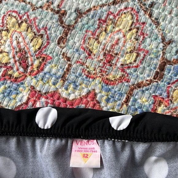 VENUS Marilyn Polka Dot Bikini Bottom Black & White Pink Size 12 - Picture 5 of 10